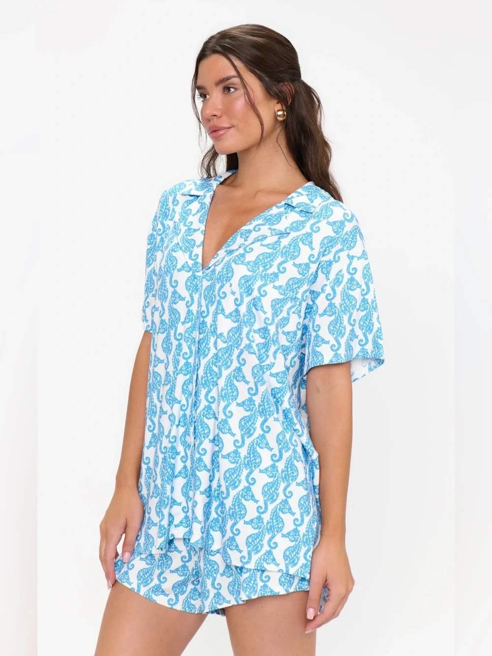 Show Me Your Mumu Sunday Morning Seashell PJ Set Shorts Size S NWOT lounge beach